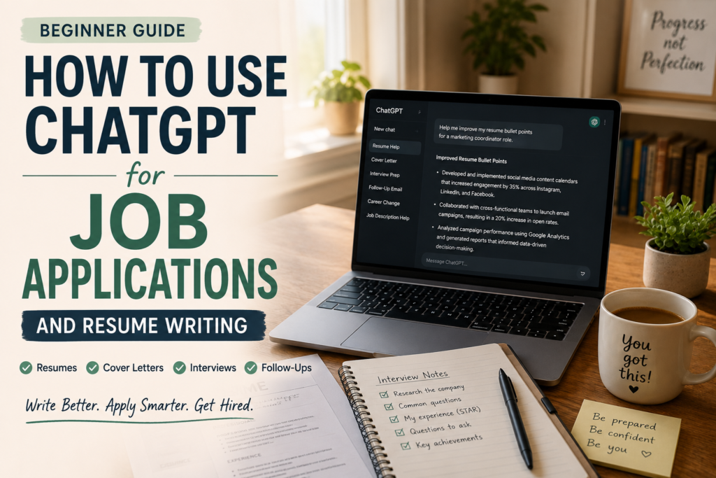 Using ChatGPT for resume writing and job applications in a realistic workspace